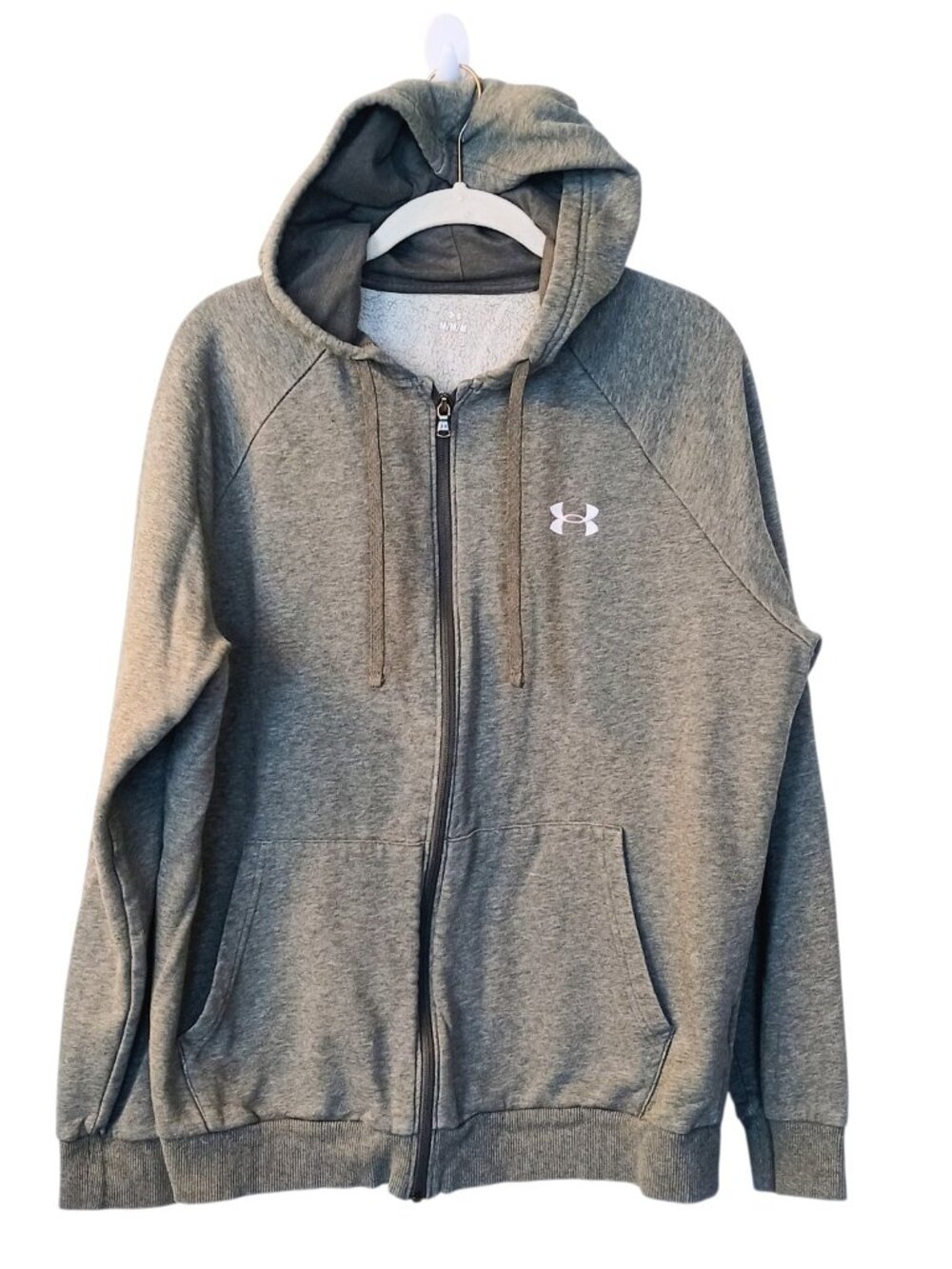 Men's Under Armour Gray Full Zip Hooded Sweatshirt Size Medium - Long Sleeve